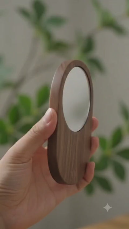 Premium Natural Wooden Hand Mirror
